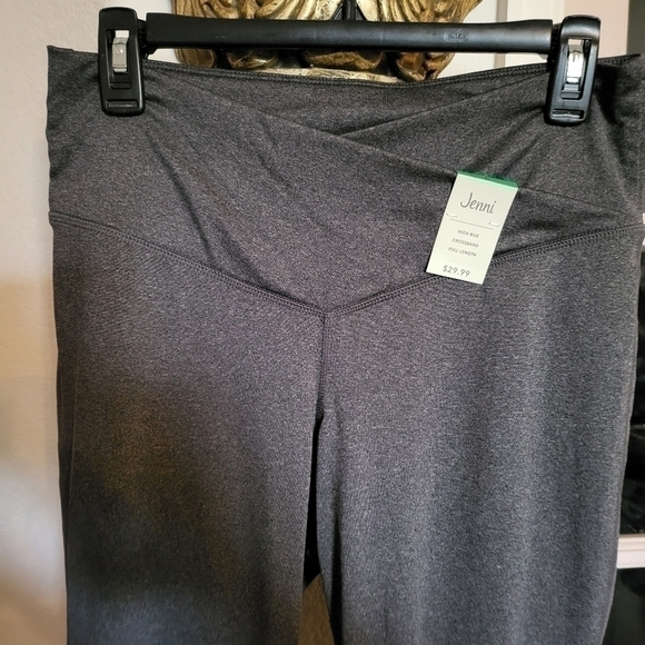 Leggings Full Length High Rise Crossband Harbor Grey Size L JENNI $29 - NWT - Picture 2 of 4